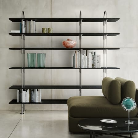 Étagère Keen bois noir / L 208 x H 198,5 cm - 6 étagères - Gubi
