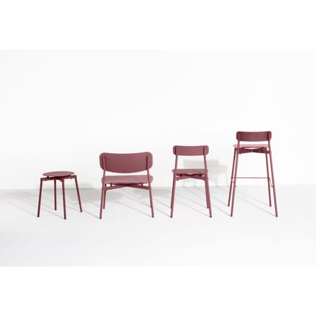 Fauteuil bas empilable Fromme métal rouge / Aluminium - Petite Friture