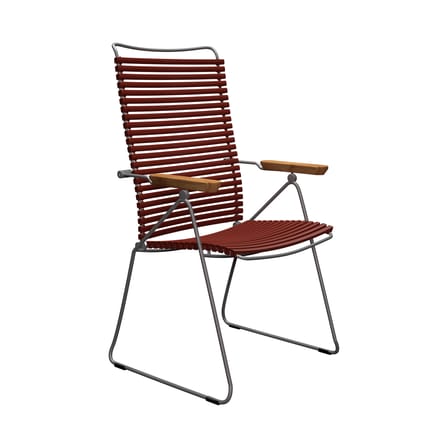 Fauteuil Click Position plastique rouge / Dossier réglable - Houe