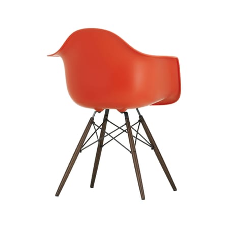 Fauteuil RE DAW - Eames Plastic Armchair plastique rouge / (1950) - Pieds bois clair / Recyclé - Vitra