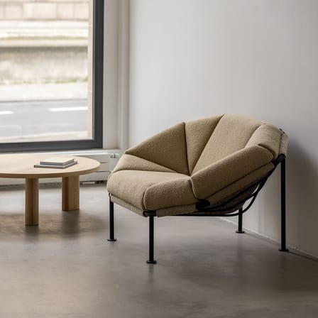 Fauteuil rembourré Atlas tissu beige - KANN DESIGN