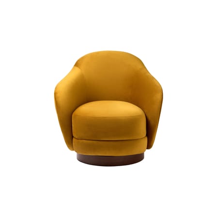 Fauteuil pivotant Bozzolo tissu jaune / Moyen modèle - L 75 cm / Laine bouclette - Maison Sarah Lavoine