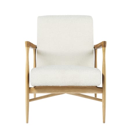 Fauteuil rembourré Floating tissu beige bois naturel / Tissu bouclé - Structure chêne - RED Edition