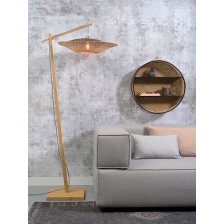 Lampada a stelo Kalimantan legno naturale / Bambù - H 176 cm / Ø 60 cm - GOOD&MOJO