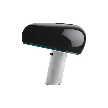 Lampe de table Snoopy métal noir / Base marbre - Castiglioni, 1967 - Flos