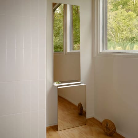 Miroir mural Pleat métal argent / L 57 x H 226,7 cm - Muuto