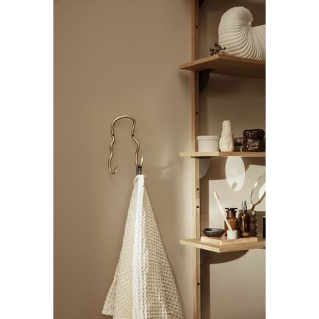 Patère Curvature or métal / 2 crochets - Laiton - Ferm Living