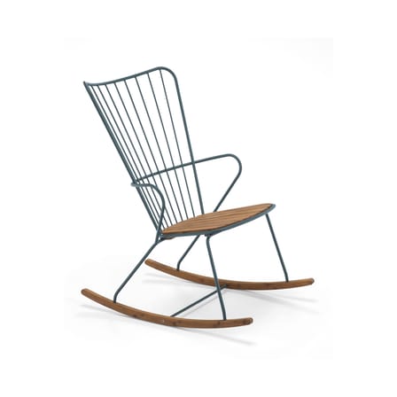 Rocking chair Paon métal vert bois naturel / bambou - Houe