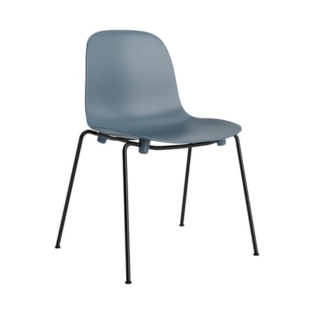 Form Stacking chair plastic material blue / 4 metal legs - Normann Copenhagen