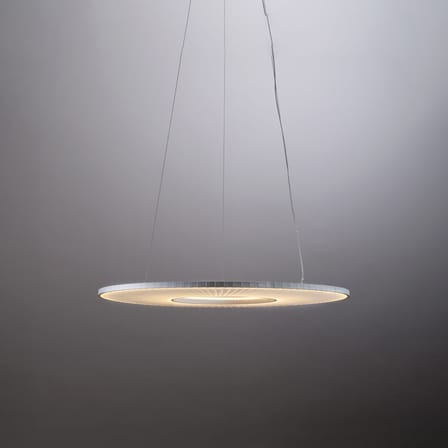 Suspension Iris Horizontal tissu blanc / LED - Ø 60 cm - Dix Heures Dix