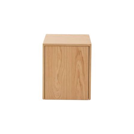 Table d'appoint Mass bois naturel / Tiroir - 40 x 40 x H 47 cm - NEW WORKS