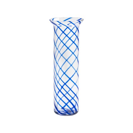 Vase Yogu Spiral verre bleu / Ø 11 x H 42 cm - & klevering
