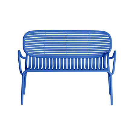 Banquette Week-End métal bleu / Aluminium - L 114 cm - Petite Friture