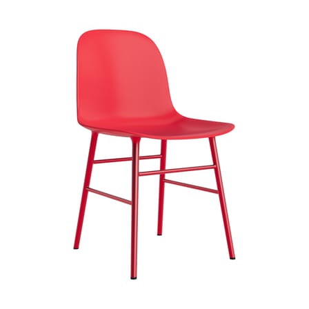 Chaise Form plastique rouge / Pieds métal - Normann Copenhagen