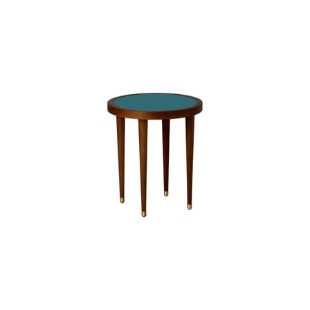 Puzzle Coffee table wood blue / Ø 40 x H 45 cm - SARAH LAVOINE