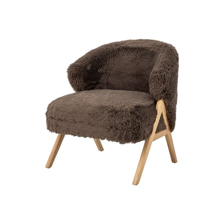 Fauteuil rembourré Camino marron / Fourrure - Bloomingville
