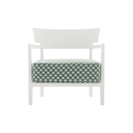 Fauteuil rembourré Cara OUTDOOR x Liberty tissu vert - Kartell