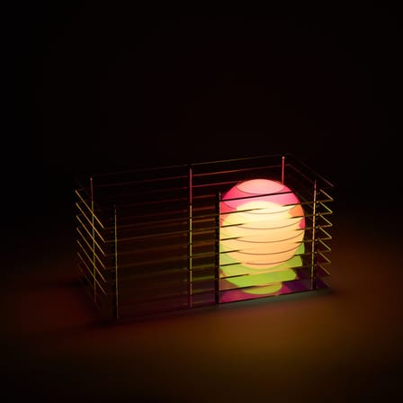Lampe de table Lop Dreamy Small Rectangle plastique multicolore / Reflets iridescents changeants - BANG