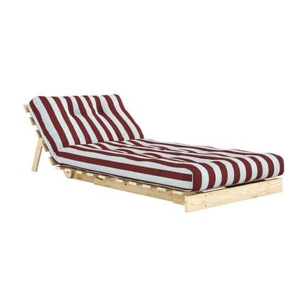 Fauteuil convertible Roots tissu rouge / Dormeuse & lit d'appoint - 3 positions / Structure pin clair - KARUP
