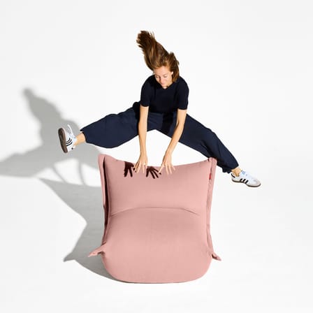 Lounge Sessel The BonBaron Slim textil rosa / INDOOR – Recycelter Cordstoff - Fatboy