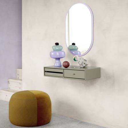 Makeup Dressing table wood grey / Wall console table - W 69.6 x D 30 x H 12.6 cm - MONTANA