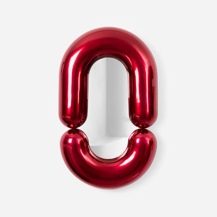 Miroir mural Zodiac Bumper Medium céramique rouge /  L 55 x H 90 cm - Jean-Baptiste Fastrez, 2020 - Moustache