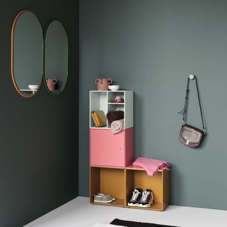 Rangement mural Montana Mini 1003 bois blanc / Porte droite - 35 x 35 x P 25 cm - MONTANA