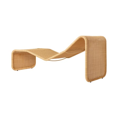 Sdraio P3S OUTDOOR materiale plastico beige / Rattan intrecciato a mano in vimini sintetico - Reissue 1964 - Gubi