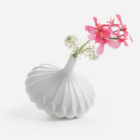 Soliflore Piao céramique blanc / Ø 14 x H 12 cm - Moustache