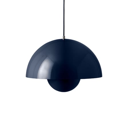 Suspension Flowerpot VP7 métal bleu / Ø 37 cm - By Verner Panton, 1969 - &tradition