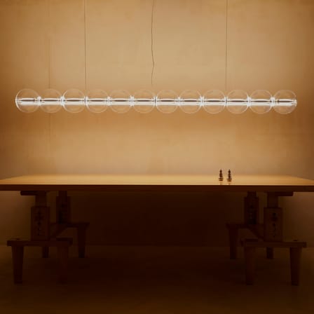 Suspension Luce Sferica S3 verre transparent / L 250 cm - Flos