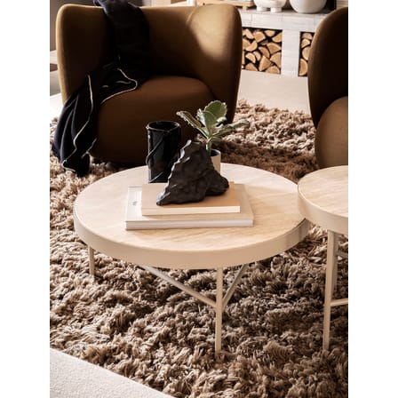 Table basse Travertine Large pierre beige / Ø 70,5 x H 35 cm - Ferm Living
