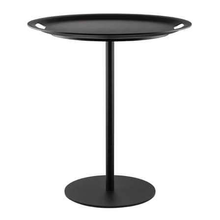 Table d'appoint Op-la plastique noir / By Jasper Morrison - Ø 48 x H 52 cm / Plateau amovible - Alessi