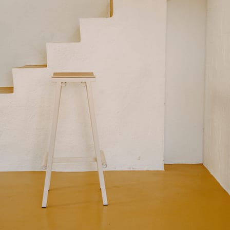 Tabouret haut Taburete 8 métal beige / H 75 cm - Hay