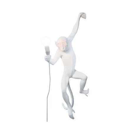 Applique avec prise Monkey Hanging plastique blanc / Indoor - H 76,5 cm - Seletti