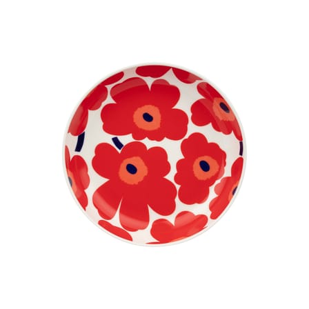 Assiette creuse Unikko céramique rouge / Ø 20,5 cm - Marimekko