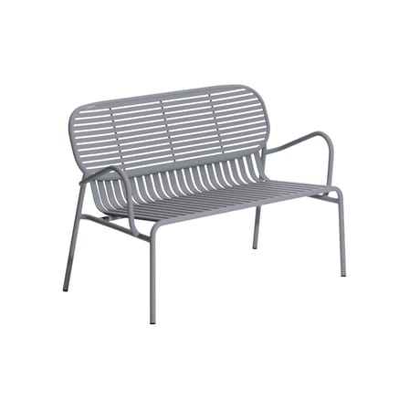 Banquette Week-end métal gris / Aluminium - L 114 cm - Petite Friture