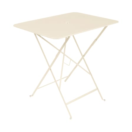 Bistro Foldable table metal beige / 77 x 57 cm - 4 persons / Parasol hole - Fermob