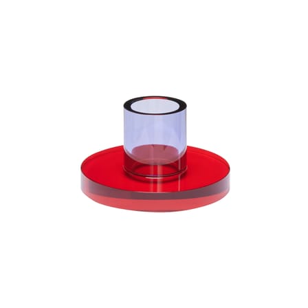 Bougeoir Astra Small verre rouge - HÜBSCH