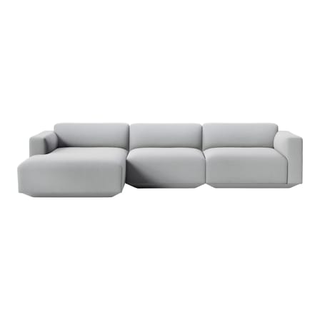 Canapé d'angle Develius E tissu gris / 4 places - L 309 cm / Dormeuse gauche - &tradition