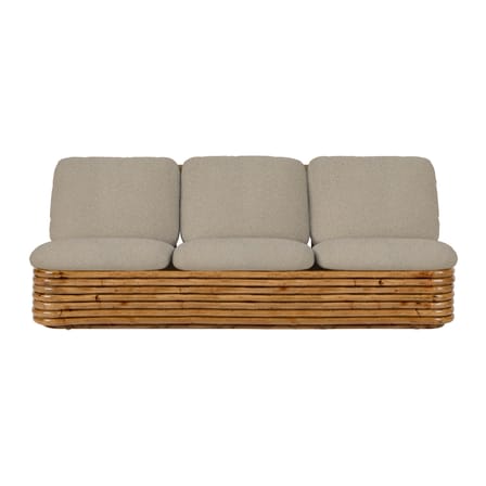 Canapé droit Bohemian ‘72 tissu fibre végétale blanc beige / Réédition 1972 - 3 places / L 210 cm - Rotin - Gubi