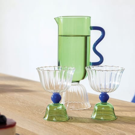 Carafe Tulip verre vert / 0,7L - & klevering