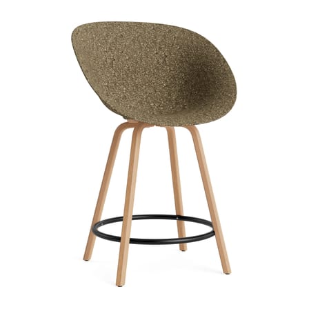 Chaise de bar Mat Armchair / H 65 cm - Algue marine / Pieds hêtre - Normann Copenhagen