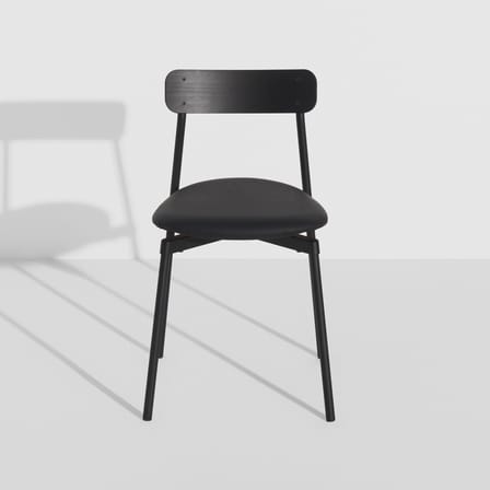 Chaise empilable Fromme bois noir / Assise cuir - Petite Friture