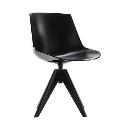 Chaise pivotante Flow plastique noir / 4 pieds VN acier - MDF Italia