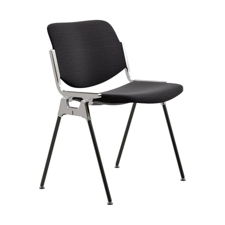 Chaise rembourrée DSC 106 tissu noir / Giancarlo Piretti, 1965 - ANONIMA CASTELLI