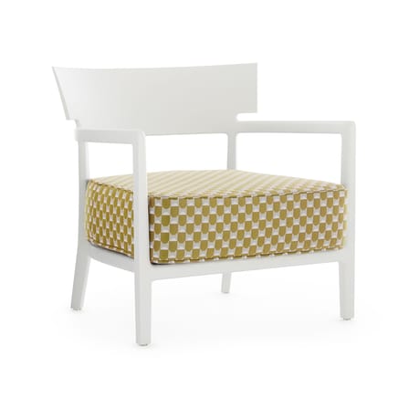 Fauteuil rembourré Cara OUTDOOR x Liberty tissu jaune - Kartell