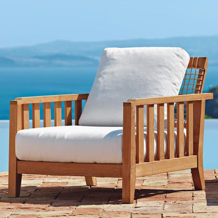 Fauteuil rembourré Synthesis / Teck & cordage - Dossier réglable - Unopiu