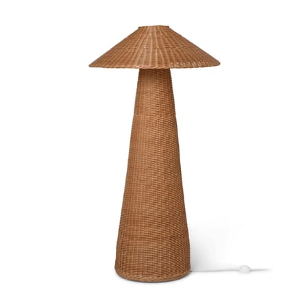 Dou Floor lamp cane & fibres beige natural wood / Hand-woven Rattan - Ø 71 x H 131 cm - Ferm Living