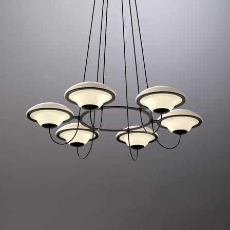 In The Air 6 Pendant glass white / Ø 106.2 cm - DCW éditions